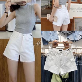 JH1760#ยีนส์ขาสั้นสีขาวมีS-XL #jeans house