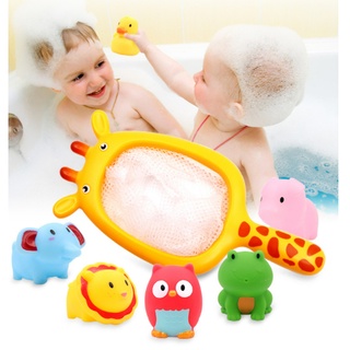 ของเล่นอาบน้ำเด็ก FUNNY BATH SET ของเล่นรูปสัตว์น่ารัก 1ชุด7 ชิ้น / 1ชุด4 ชิ้น