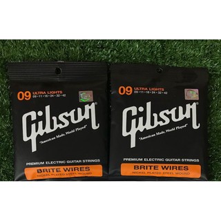 สายกีตาร์ไฟฟ้า  Gibson(กิบสัน) เบอร์ 09  จำนวน 1 ชุด (6 เส้น) ของแท้ 100%