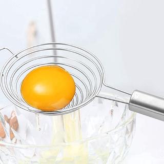 Long Handle Hand-held Egg Filter Strainer /Stainless Steel Yolk White Separator Tool /  Egg Separator/ for Baking Cake, Egg Custards, Mayonnaise and More