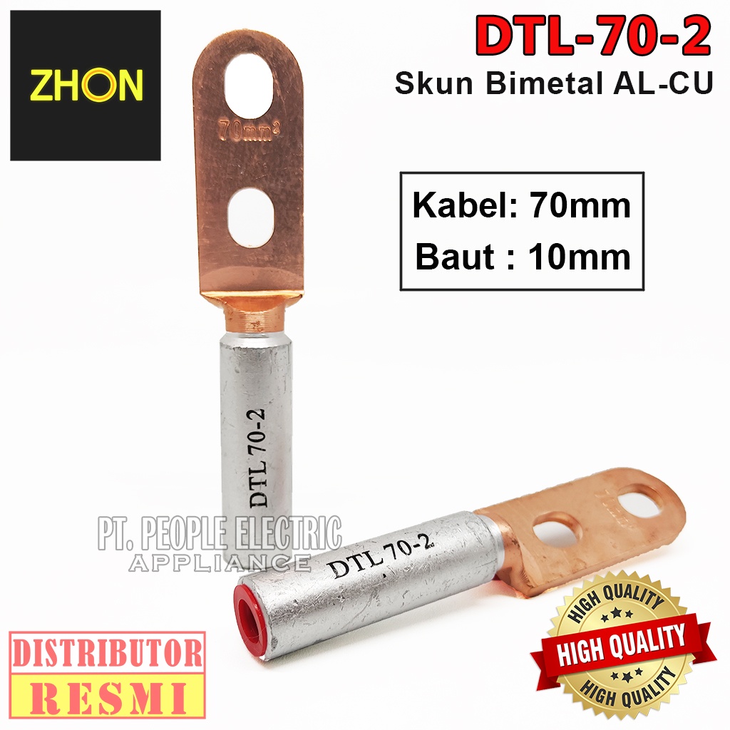 DTL-2-70mm 2 HOLES BIMETAL AL-CU