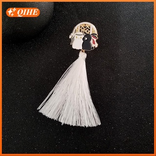 The Untamed Enamel Pin Black White Rabbits Tassel Brooch Bag Clothes Lapel Pin Badge BL TV Cartoon Animal Jewelry Gift for BF