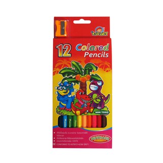 คิดอาร์ท ดินสอ สีไม้ยาว12สี ฟรีกบเหลา Kidart 12 Colored Pencils