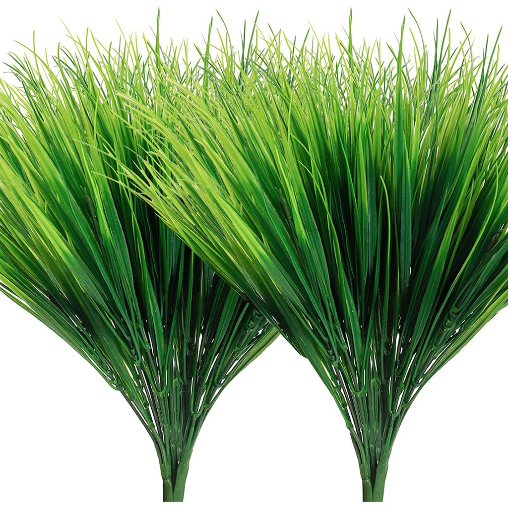 ประดิษฐ์กลางแจ้งพืชพลาสติกข้าวสาลีหญ้า Greenery ไม้พุ่ม UV ทนปลอมกลางแจ้งพืชหน้าต่างกล่องพืชสําหรับกลางแจ้งบ้านสวนตกแต่ง