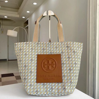 Tory Burch กระเป๋าถือกระเป๋าสองด้านตะกร้าสาน