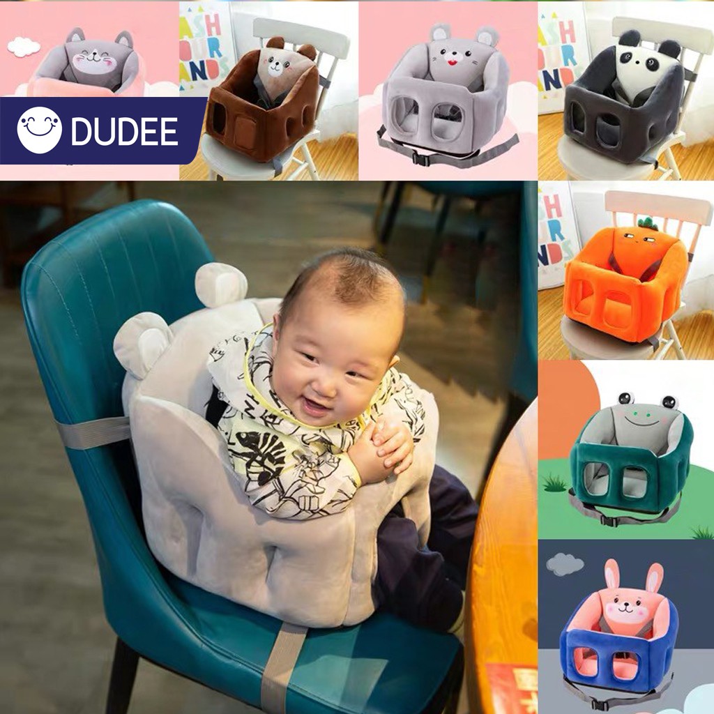 DUDEE โซฟาเด็ก เบาะหัดนั่ง โซฟาทานข้าวสำหรับเด็ก ทรงสี่เหลี่ยม แบบมีเข็มขัดนิรภัยใช้งาน แข็งแรงไม่หงายหลัง