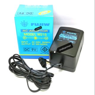 Fujiw M21s 9v อะแดปเตอร์ ขนาด 9v 500-800ma มีเรกกูเลเตอร์จ่ายไฟคงที่ ไฟบวกขั้วใน (Positive polarity)