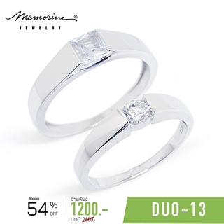 Memorine Jewelry แหวนคู่รักเงินแท้ 925 ฝังเพชรสวิส (CZ) : DUO-13