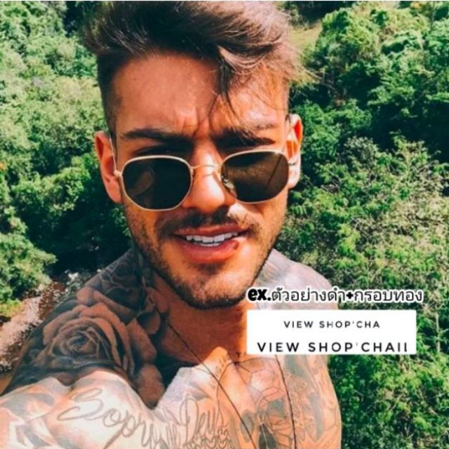 ส่งภายใน24ชม【COD】งานขายดี รุ่นDro17 แว่นตากันแดดดาราใส่เยอะ งานทรงหกเหลี่ยม