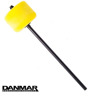 Danmar® หัวกระเดื่องกลอง ตุ้มกระเดื่อง แบบสักหลาดสี ก้านดำ รุ่น 206CK (Yellow) (Bass Drum Peal Beater) ** Made in USA **