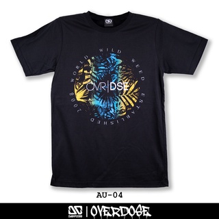 Overdose T-shirt เสื้อยืดคอกลม สีดำ รหัส AU-04(โอเวอโดส)