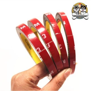 [1บาท]เทปกาวสองหน้า 3M ขนาด 6 มม สีแดง เทปแดง กาวสองหน้า โฟมเทปกาว2หน้า สำหรับงานตกแต่งรถยนต์ ใช้ในบ้าน ทนต่ออุณหภูมิสูง