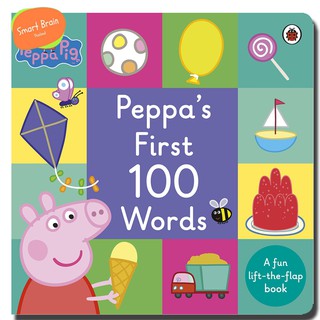 พร้อมส่ง หนังสือบอร์ดบุ๊ค Peppa Pig Peppas First 100 Words Board book 25.5 x 25.9 cm.