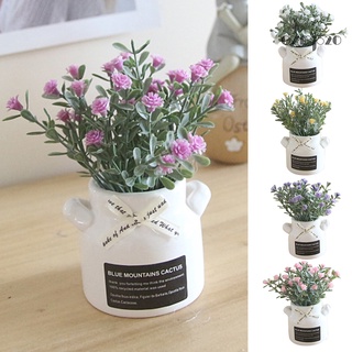 AG 1Pc ดอกไม้ประดิษฐ์ในกระถาง Babysbreath บอนไซ DIY สวน งานแต่งงาน ของตกแต่งงานปาร์ตี้