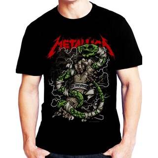 เสื้อยืดผ้าฝ้ายพรีเมี่ยม NTS 129 Metallica ROCK เสื้อยืด เสื้อวง เสื้อดำ สกรีนลายอย่างดี ผ้าหนานุ่ม ไม่หดไม่ย้วย NTS T S