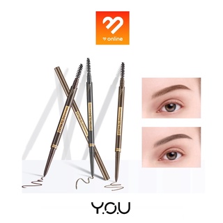 Y.O.U Extra Slim Brow Pencil ดินสอเขียนคิ้ว สลิม หัวดินสอเล็ก เพียง 1.5มม. เพื่อสร้างลายเส้นขนคิ้วที่สวยคม 0.06กรัม