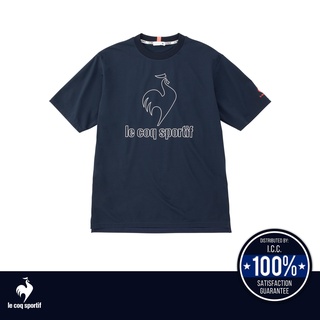 le coq sportif เสื้อเทรนนิ่ง ออกกำลังกาย ผู้ชาย ลายโลโก้ สีกรม (T-shirt, เสื้อยืด, เสื้อออกกำลังกาย, lecoq, เลอค็อก)