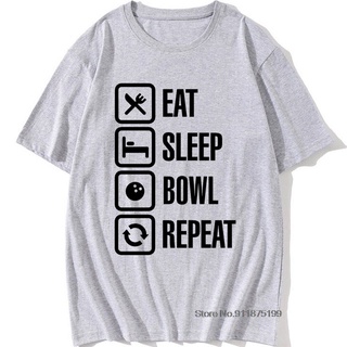 เสื้อยืด พิมพ์ลายข้อความ Redact Quotes Eat Sleep Bowlinger Repeat Husband สําหรับผู้ชาย