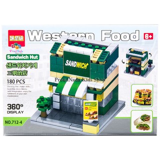 ProudNada Toys ของเล่นเด็กชุดตัวต่อเลโก้ร้านค้า DR.STAR Western Food NO.412-4