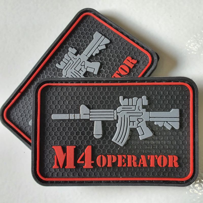 M4 BLACK BASE OPERATOR LOGO RUBBER PATCH/TACTICAL RUBBER EMBLEM PATCH