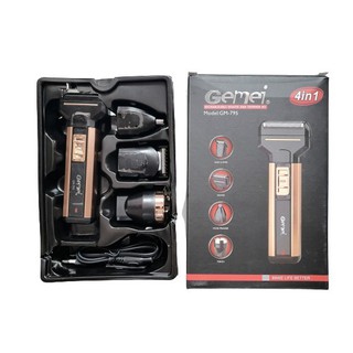 Gemei rechargeable shaver and trimmer set ปัตตาเลียนตัดแต่งทรงผม จอนและหนวดเคราแบบไร้สาย รุุ่น GM-795