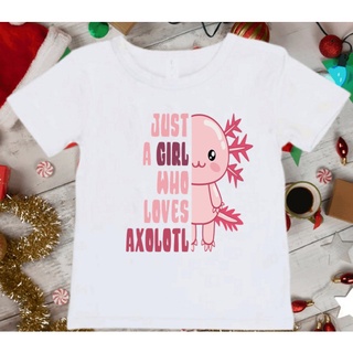 เสื้อยืด พิมพ์ลายกราฟฟิค Merry Christmas Axolotl สไตล์ฮาราจูกุ สําหรับเด็กผู้หญิง และเด็กผู้ชาย