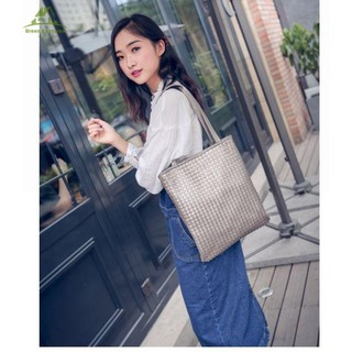 GP00063 NEW ARRIVAL Colorful Bags กระเป๋า  กระเป๋าแฟชั่น กระเป๋าถือสะพายหัวไหล่(Grey)