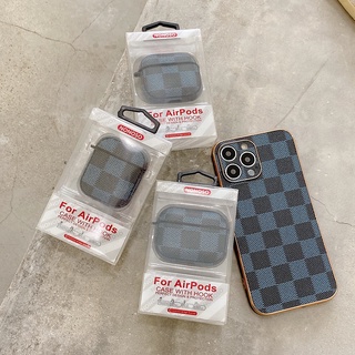 เคสหูฟัง ลายตารางหมากรุก หรูหรา สําหรับ iphone 11 pro max 12 pro max 13 pro max airpods 1 2 3 pro