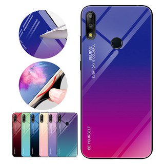 กรณีกระจกไล่ระดับสีสำหรับ Asus Zenfone Max (M2) ZB633KL สำหรับ Zenfone Max Pro (M2) ZB631KL (M1) ZB601KL กรณี ZB602K