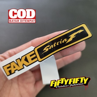 สติกเกอร์ พิมพ์ลาย FAKE SATRIA F เคลือบเงา กันน้ํา สําหรับติดตกแต่งหมวกกันน็อค รถจักรยานยนต์ รถยนต์