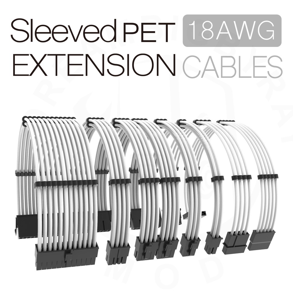 สายเคเบิ้ลสีขาว PC PSU Extension Cable CPU GPU SATA Shopee Thailand