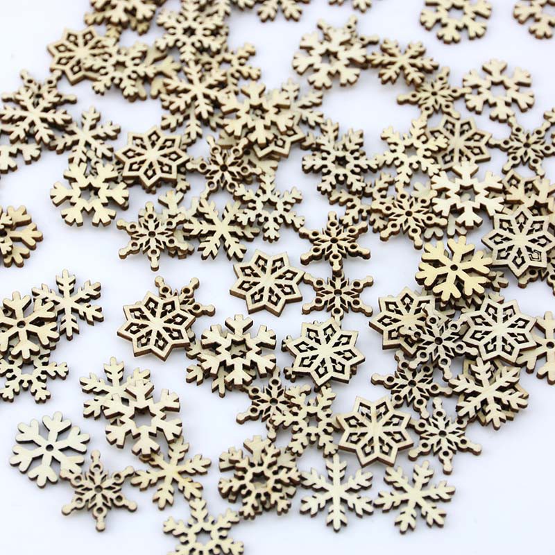 (100ชิ้น/ถุง) Snowflake Christmas Party ตกแต่งจี้บ้านปีใหม่