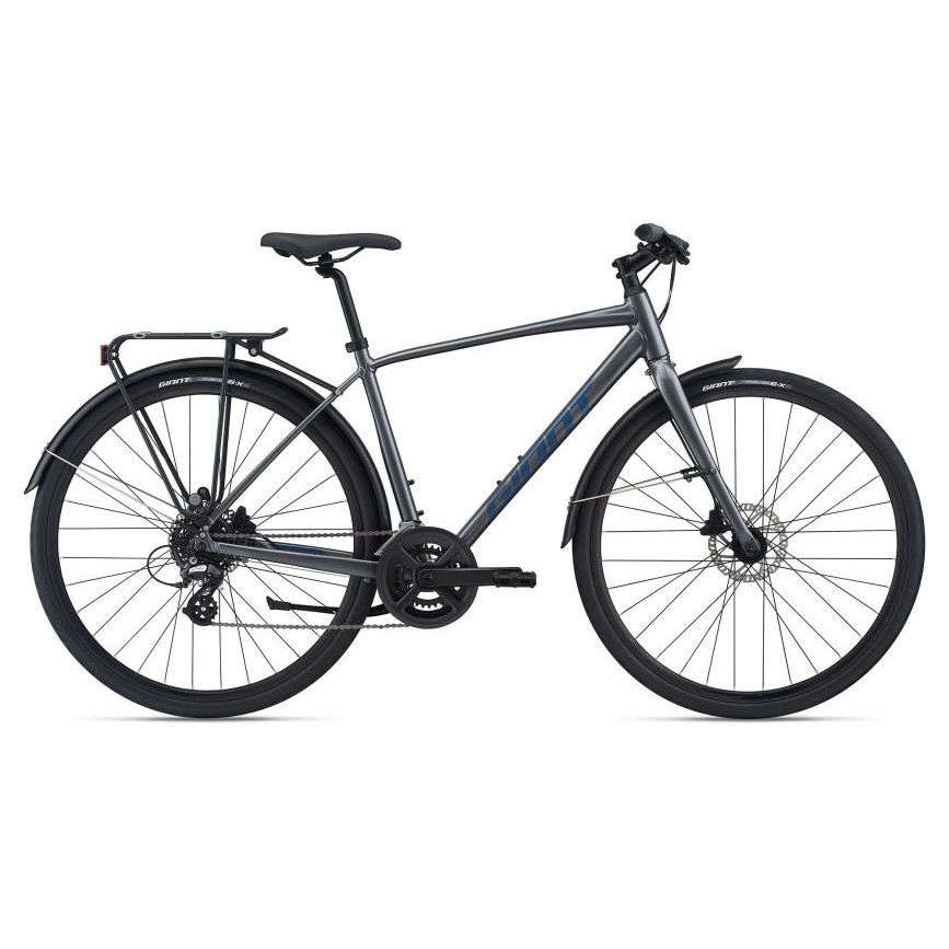 จักรยานไฮบริด 2021 Giant Escape 2 City Disc Hybrid Bike สีชาโคล