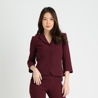 GSP BUSINESS JACKET COLOR เสื้อคลุม แขนยาว   แจ็คเก็ตใส่ทำงาน สีแดง เลือดหมู(SQ11MR)