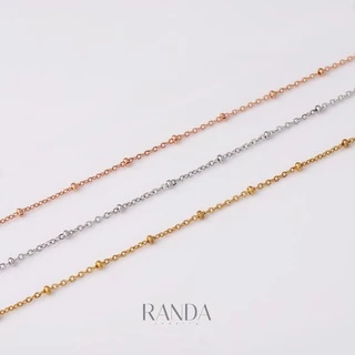 Randa สร้อยคอลายลูกปัด สีเงิน สีพิ้งโกล สีทอง สแตนเลสแท้ โดนน้ำหอม อาบน้ำ ออกกำลังกาย ลงทะเลได้ ไม่ลอก ไม่ดำ