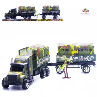 ProudNada Toys ของเล่นเด็ก รถบรรทุกทหาร รถพ่วง MILITARY ARMY POWER FORCE NO.6610-A16