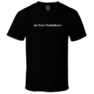 คอลูกเรือเสื้อยืดคอกลมเสื้อยืด พิมพ์ลาย IM Your Huckleberryผ้าฝ้ายแท้