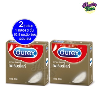 Durex Fetherlite ถุงยางอนามัยโปร่งแสง เฟเธอร์ไลท์ 3ชิ้น/กล่อง X ( 2 กล่อง)