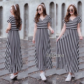 🌈🌿🌸🌼🌺🤎🧡 Cotton Stripe Maxi Dress