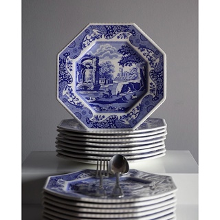 Spode Blue Italian Octagonal Plate จาน 9.5"