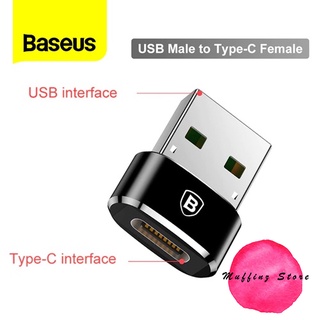 💜ถูกจริง/ส่งไว📦Baseus หัวแปลง 3A Type C เป็น USB  Adapter Type C Female to USB Male อะแดปเตอร์ อแดปเตอร์