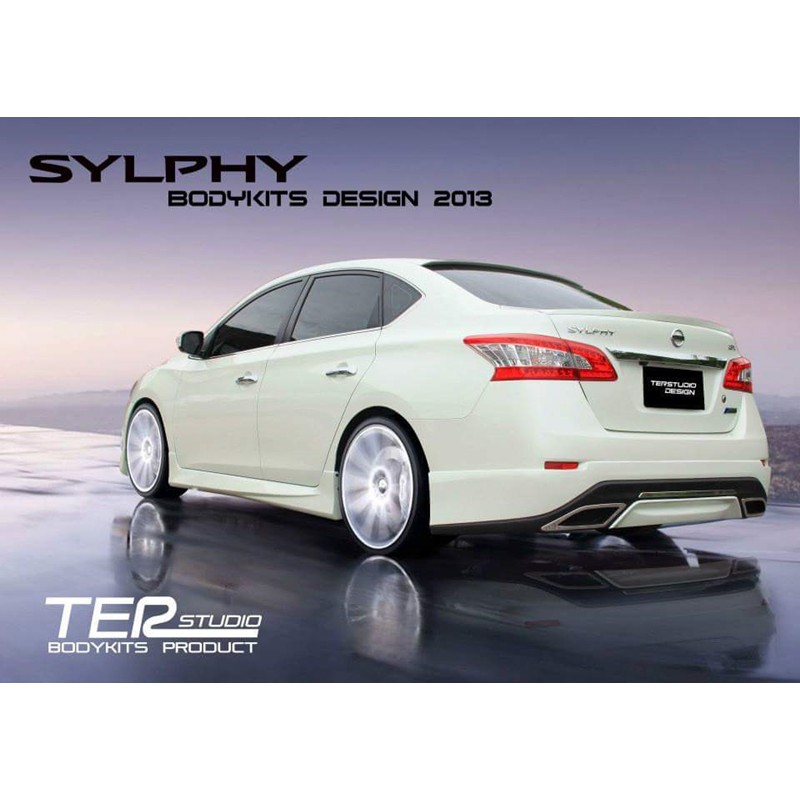 🔥สเกิร์ตรอบคัน 4 ชิ้น Nissan Sylphy 2012-2015 ทรง Pro ดีไซน์สปอร์ต