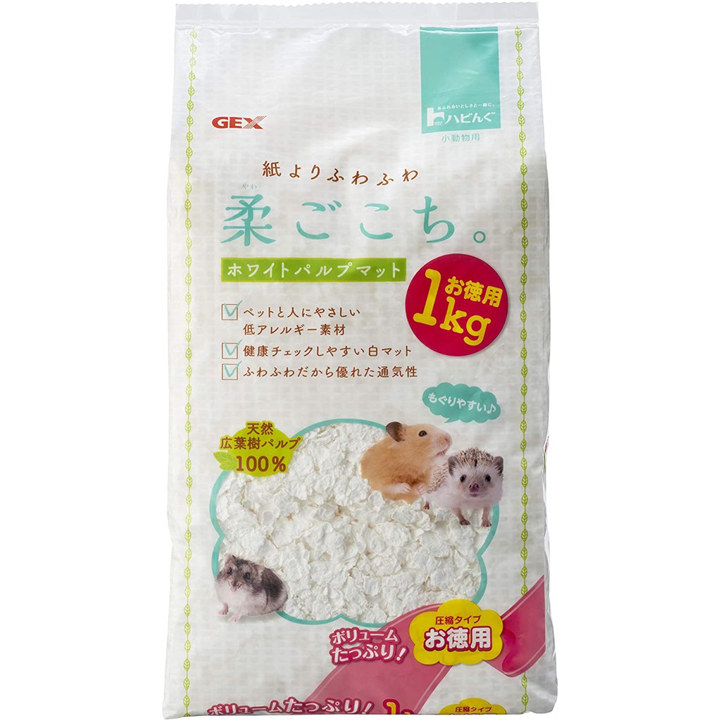 GEX รองพื้นกรง เบดดิ้ง แฮมเตอร์และสัตว์เล็ก Soft White Pulp Mat