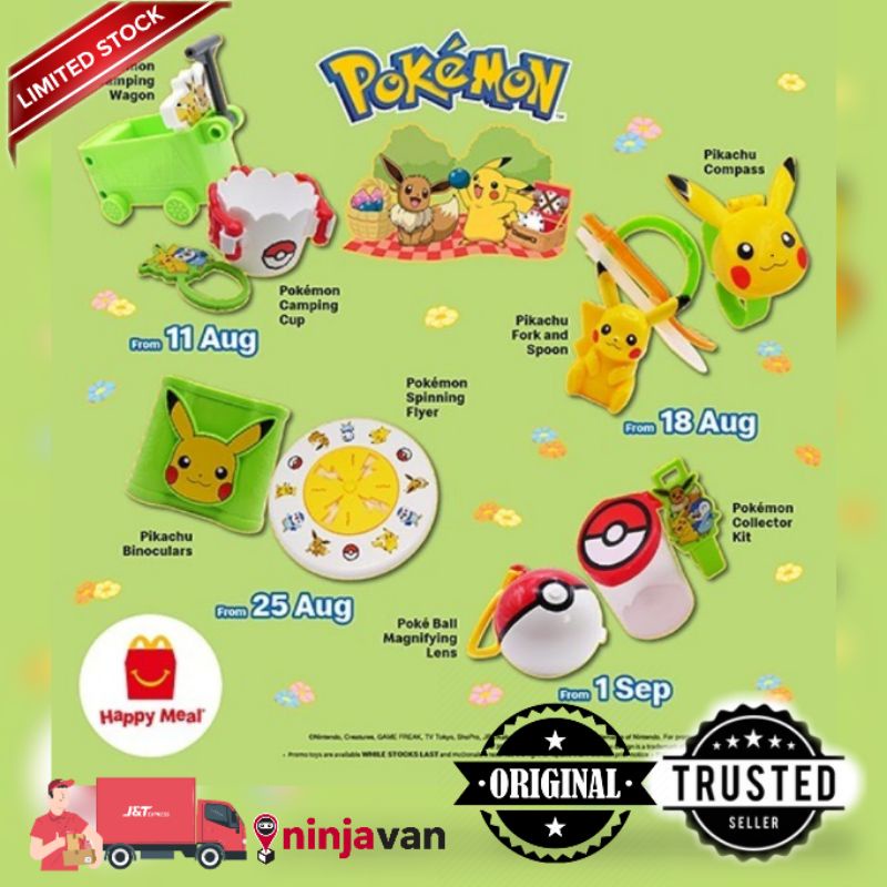 Mcdonalds Happy Meal Toys 2022: Pokemon Camping (ใหม่ในพลาสติก)