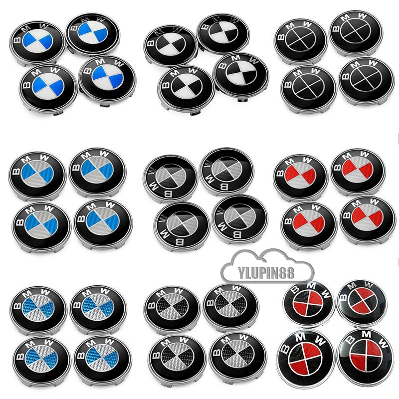 4pcs รถศูนย์ล้อ Hub Caps ฝาครอบ 68 มม.ป้ายสัญลักษณ์อัตโนมัติล้อขอบ Hub Cap Trim Car Care อุปกรณ์เสริ
