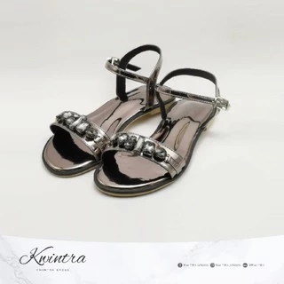 A49รองเท้ารัดส้น Kwintra รุ่น Sandals Blink สีเทาเมทาลิค