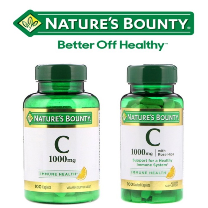 Nature's Bounty Vitamin C + Rose Hips 1000 mg (100 caplets)