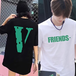 หวังอี้ป๋อ V สไตล์เดียวกัน FRIEND แฟชั่น Wang Yibo เสื้อยืด ผู้ชาย แขนสั้น ผู้หญิง เสื้อยืด oversize ผ้าคอตตอน