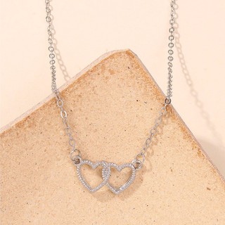 silver heart charm necklace สร้อยเงินจี้หัวใจ