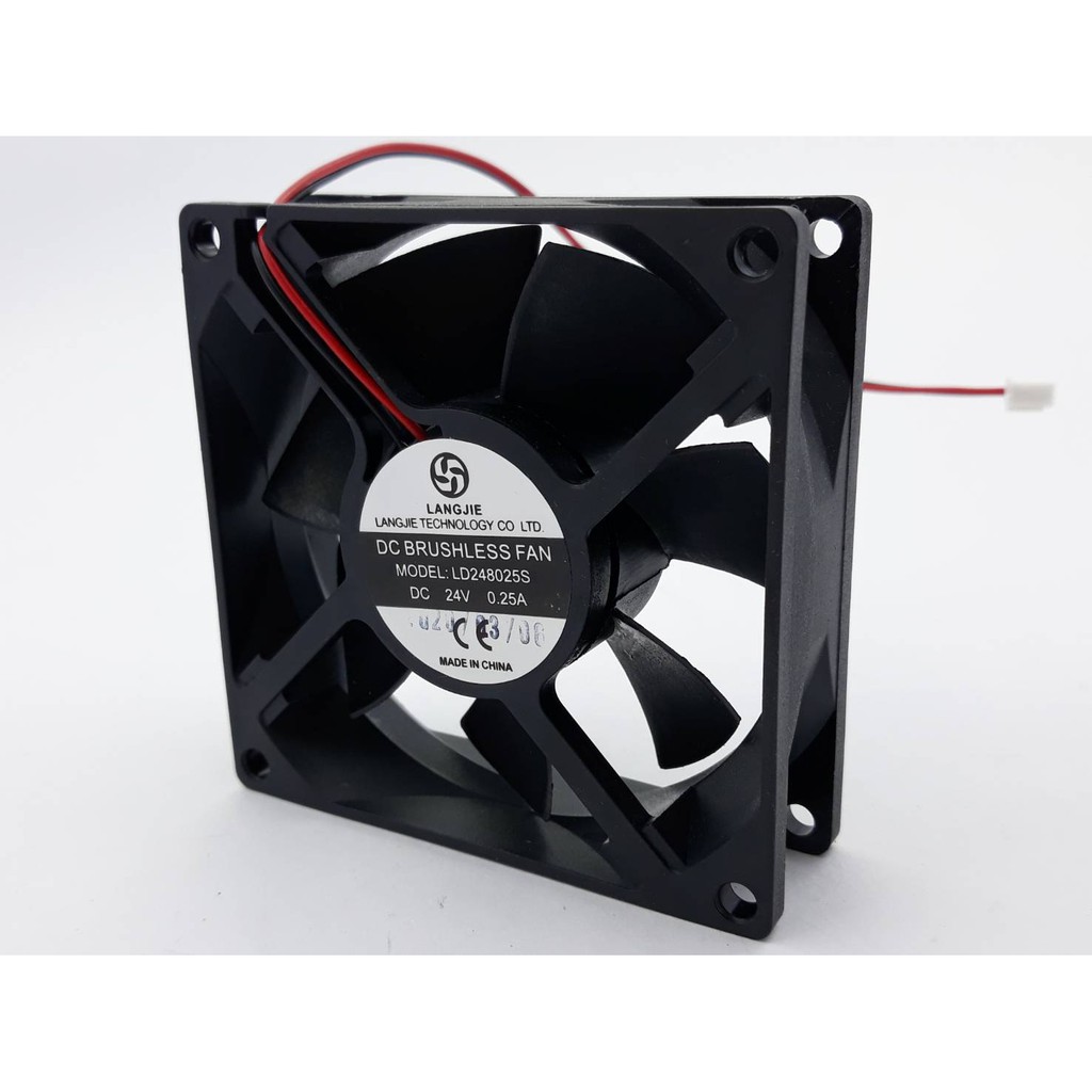 เครื่องเชื่อม  8025 พัดลมขนาดเล็ก DC24V 2.54 ขั้วต่อพัดลมระบายความร้อน 80 * 80 * 25mm DC 24V